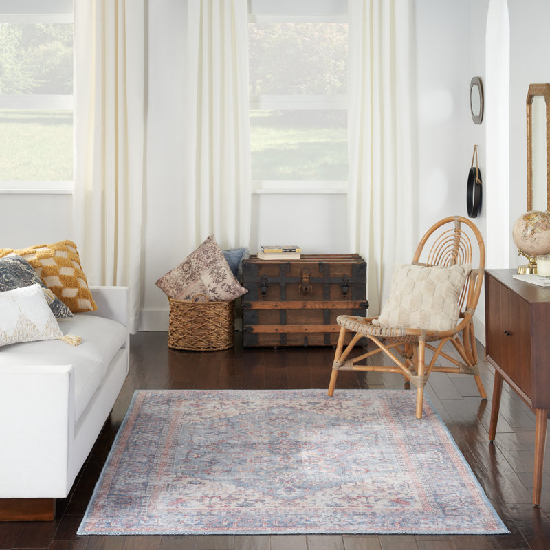 Nicole Curtis Machine Washable Oriental Blue/Red Area Rug & Reviews